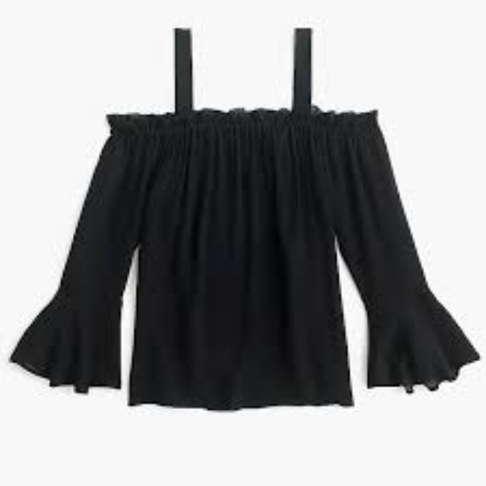 NWT J. Cree cold shoulder flutter sleeve black